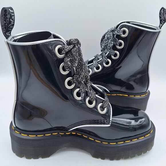 Dr Martens Women's Molly Platform Retro Quad Black Patent Lamper US 7 RARE - Picture 8 of 16